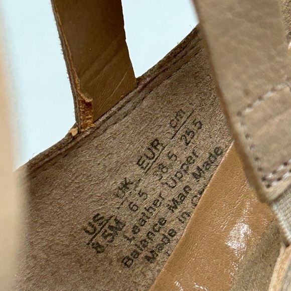 Franco Sarto Taupe/ Nude Strappy Block Heel Leather Sandal Size 8.5 - Picture 9 of 13